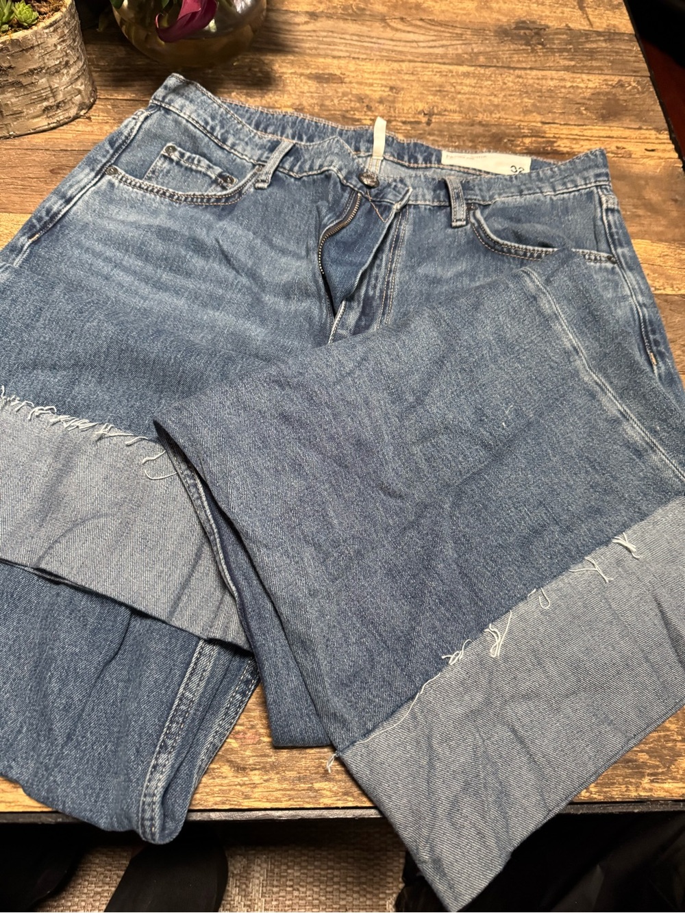 rag & bone Women's Two-Tone Blue Relaxed Denim Shorts